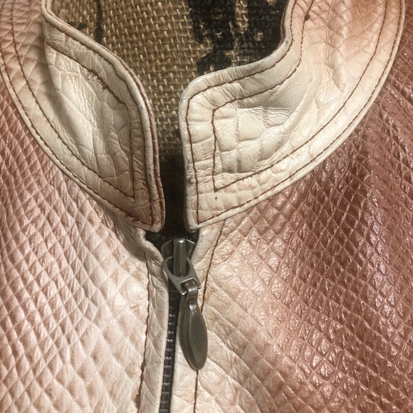 Leather python embossed jacket - Picture 2 of 6